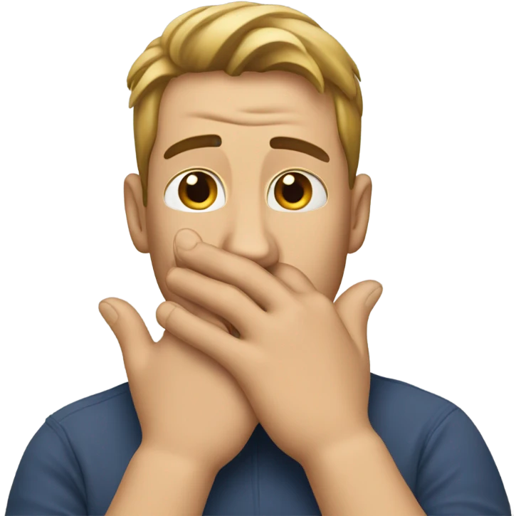 the guy put his hand over his mouth emoji