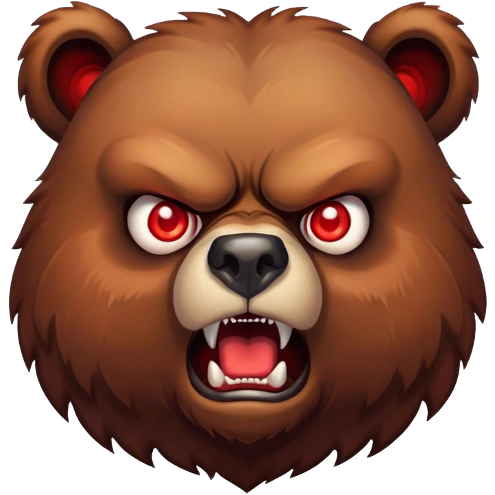 ANGRY looking bear with red eyes  emoji