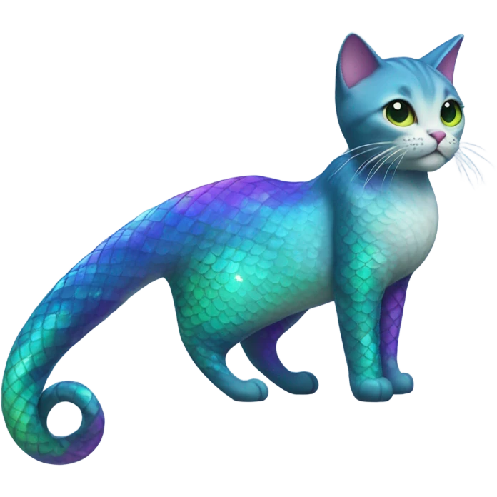 Cat with mermaid tail emoji