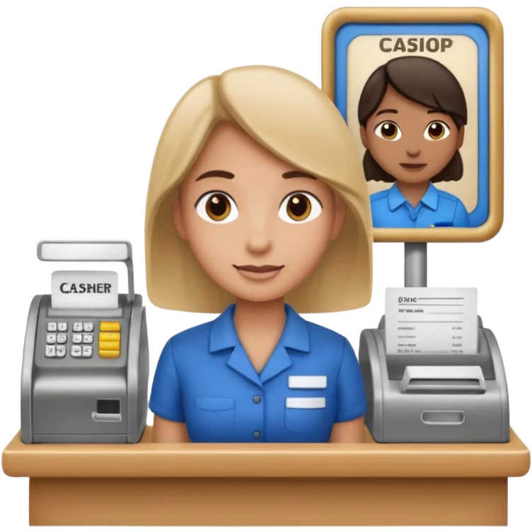 cashier behind the register emoji