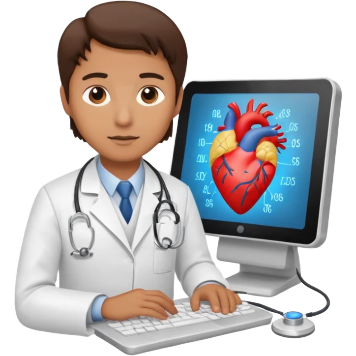 Doctor using my computer to report vital signs emoji