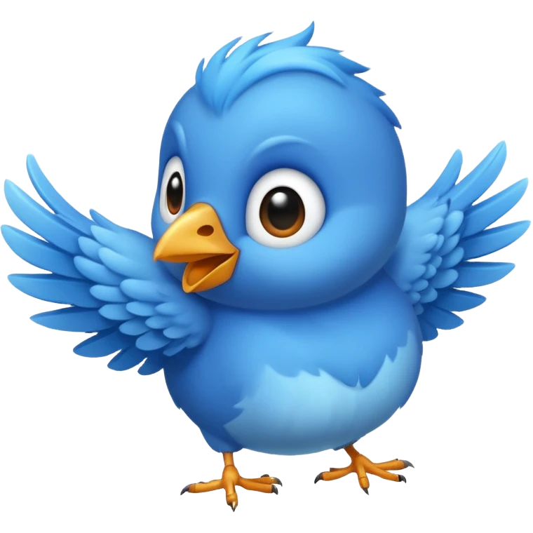 Small babyblue bird flying emoji