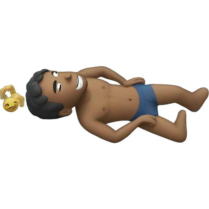 guy floating on stomach in pool emoji