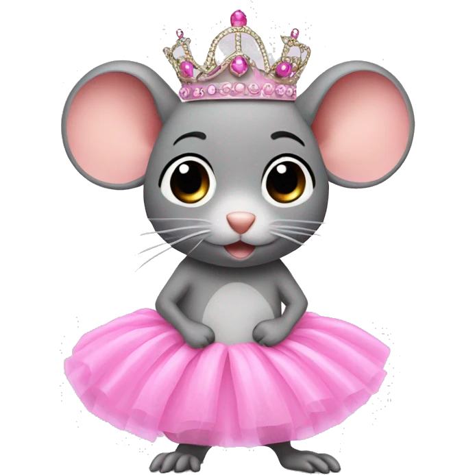 Rat with pink tutu and tiara emoji