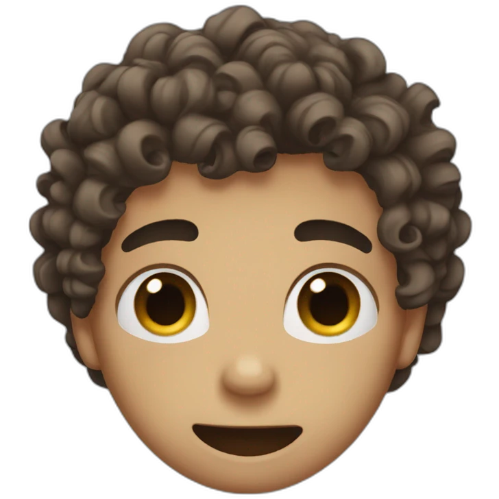 His hair is curly and he cries emoji