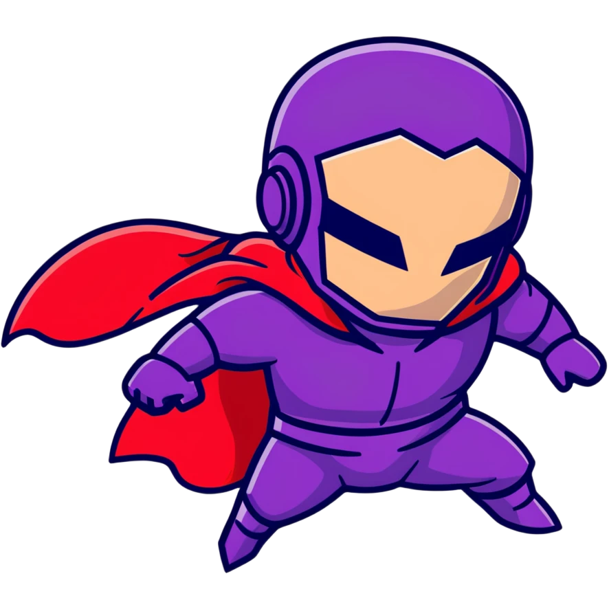 Magneto Marvel villain with red helmet and purple cape using magnetic powers emoji
