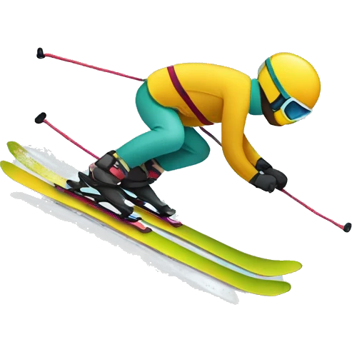 downhill skis in a crisscross formation emoji