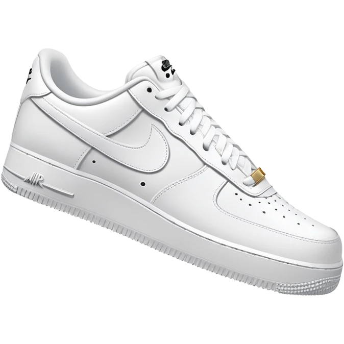 White Nike Air Force 1 sneaker with clean design and Nike swoosh from another angle emoji