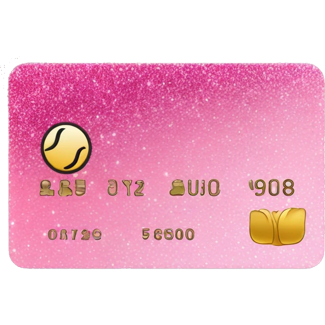 Pink ombre glitter debit card  emoji