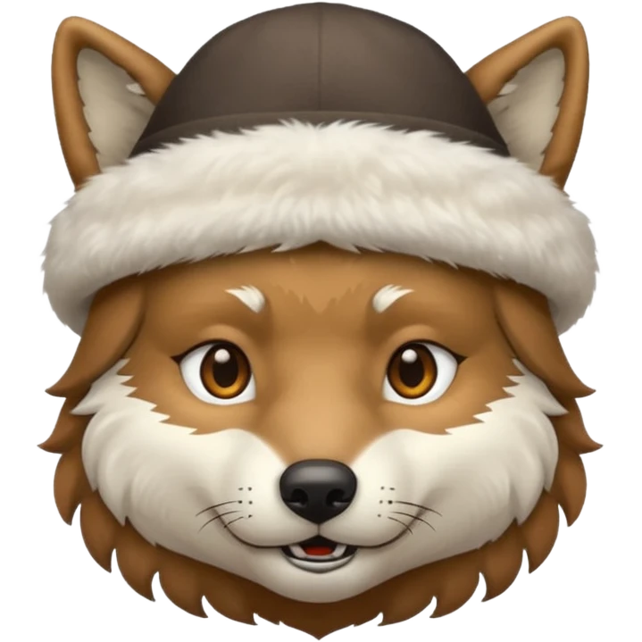 wolf face wearing a hat emoji
