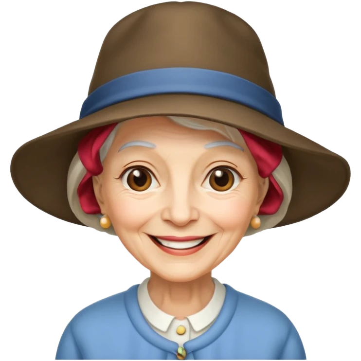 eldery woman with hat emoji