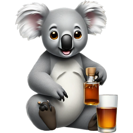 Koala with whiskey emoji