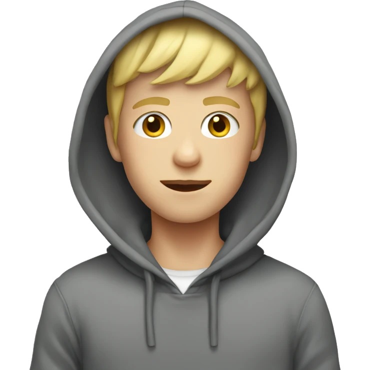 blonde boy in hoodie indoors emoji