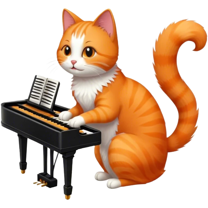 Cat playing piano emoji