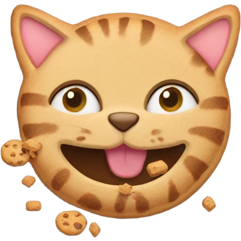 Cat eating cookies emoji