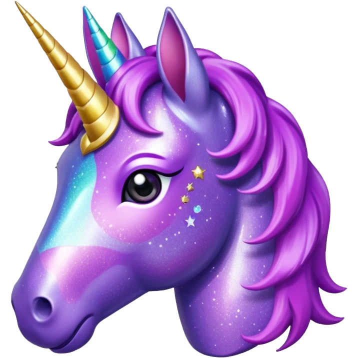 glitter purple unicorn emoji