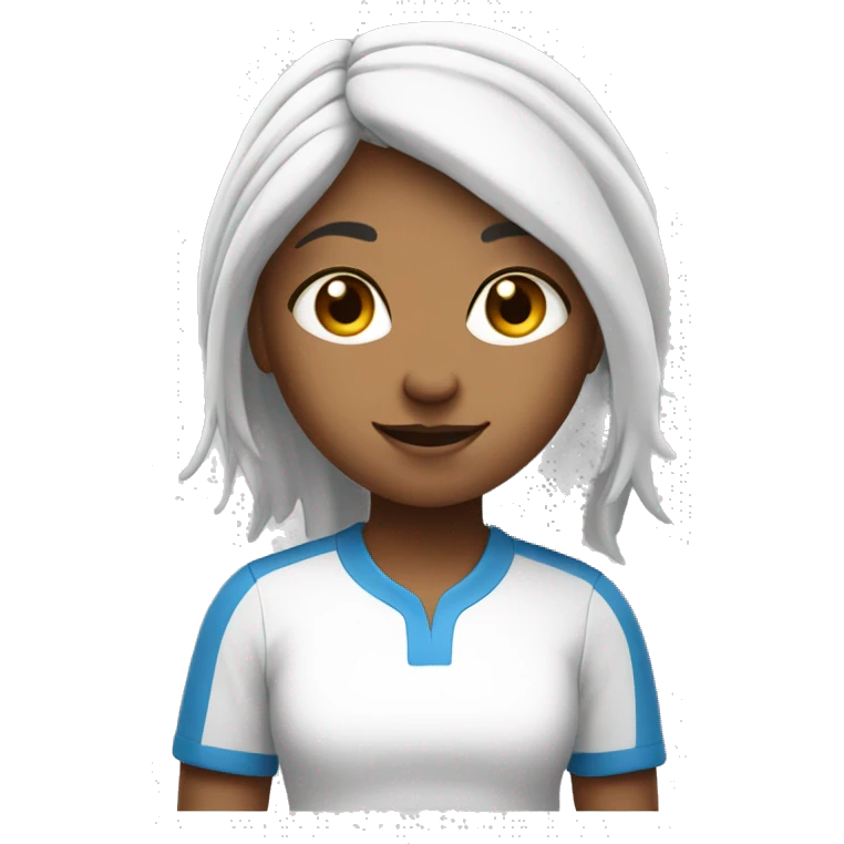 White haired Indian girl playing tennis emoji