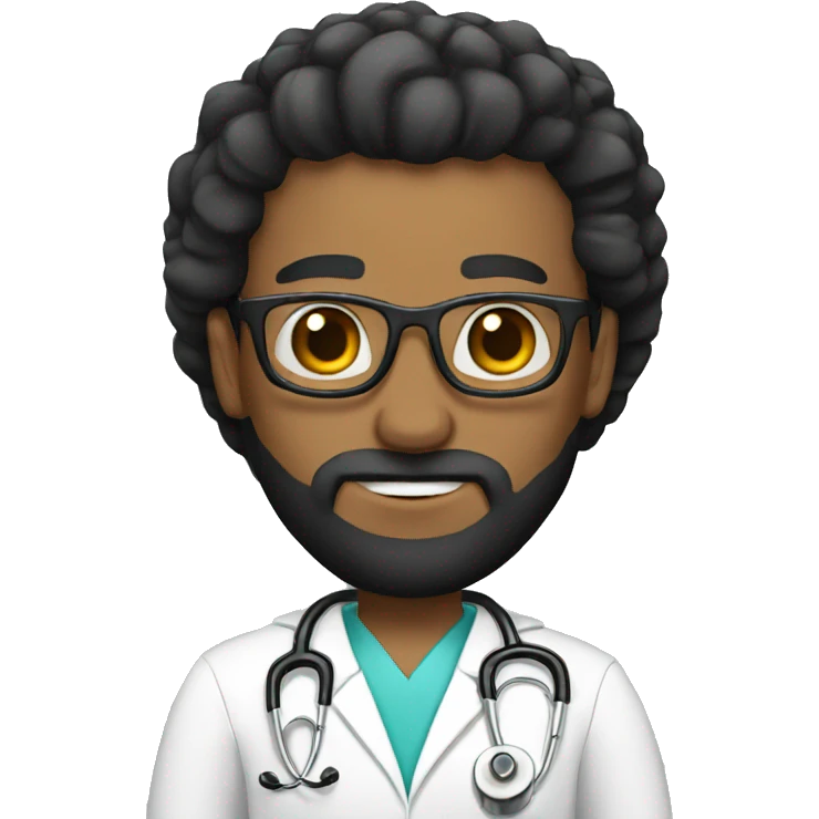 Bald doctor crown black beard emoji