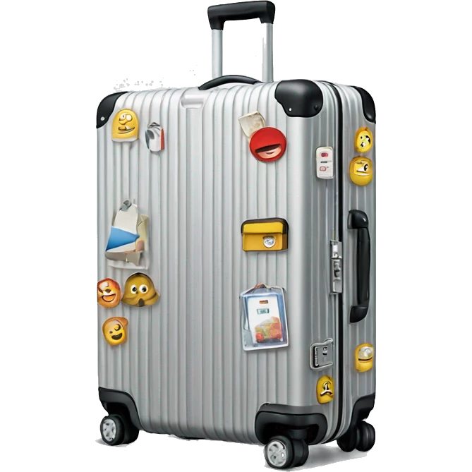 Rimowa suitcase with stickers emoji