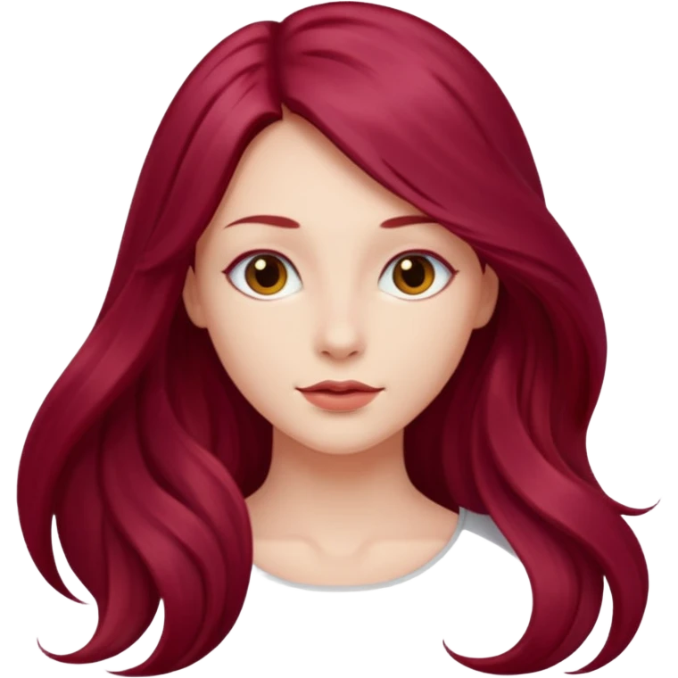 burgundy red long hairs from the back emoji