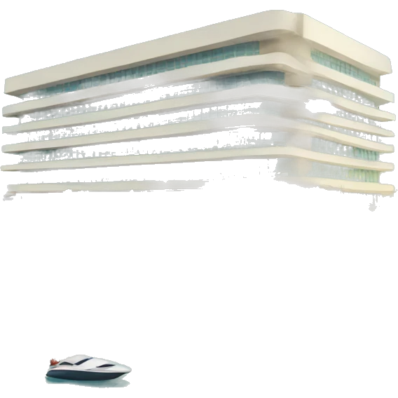 	1.	Hotel Building – A sleek, modern, fancy beach hotel. emoji