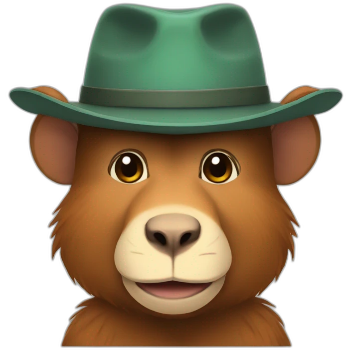 Monkey with capybara hat emoji