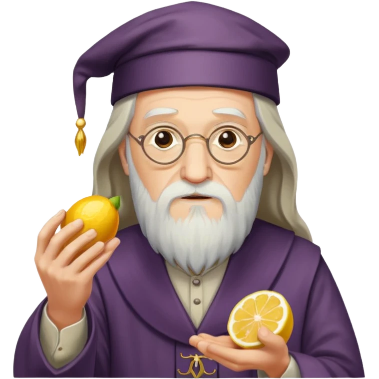 Dumbledore with Pieces of Lemon marmalade in his hands emoji