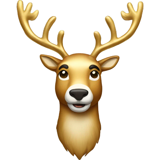 All gold full body reindeer no beard emoji