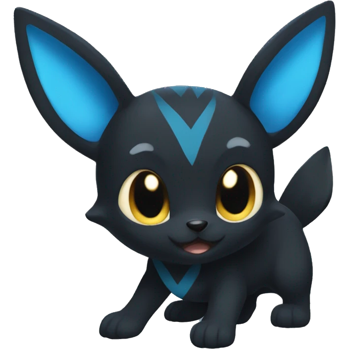 Umbreon with blue and white ears emoji