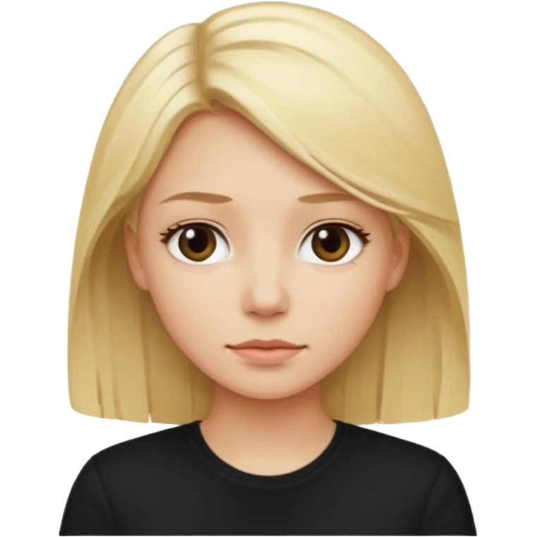 The woman with blonde hair had a neutral expression. emoji