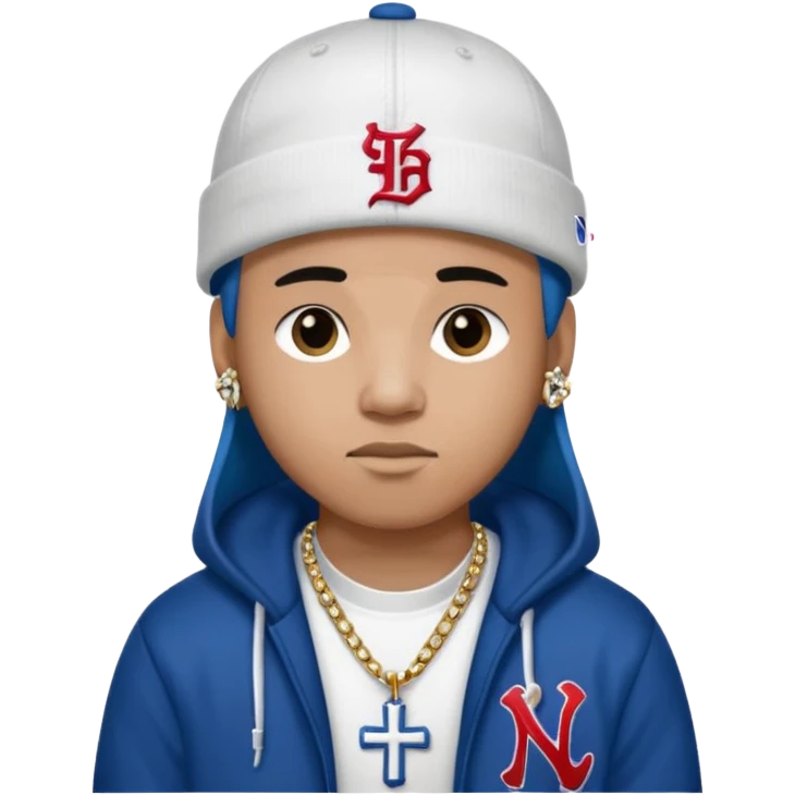 rapper da trắng đội mũ len mlb áo thánh giá  emoji