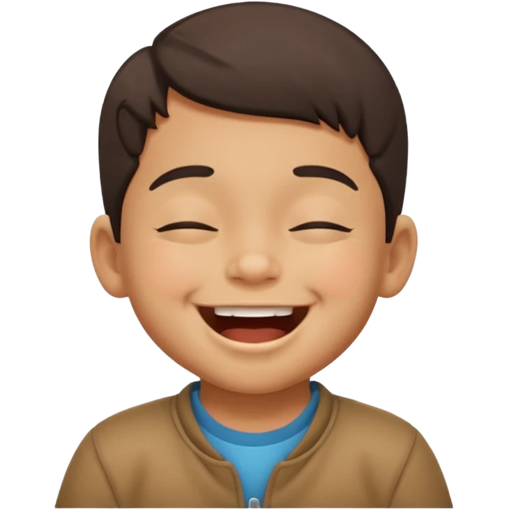 latino little boy laughing with closed eyes emoji