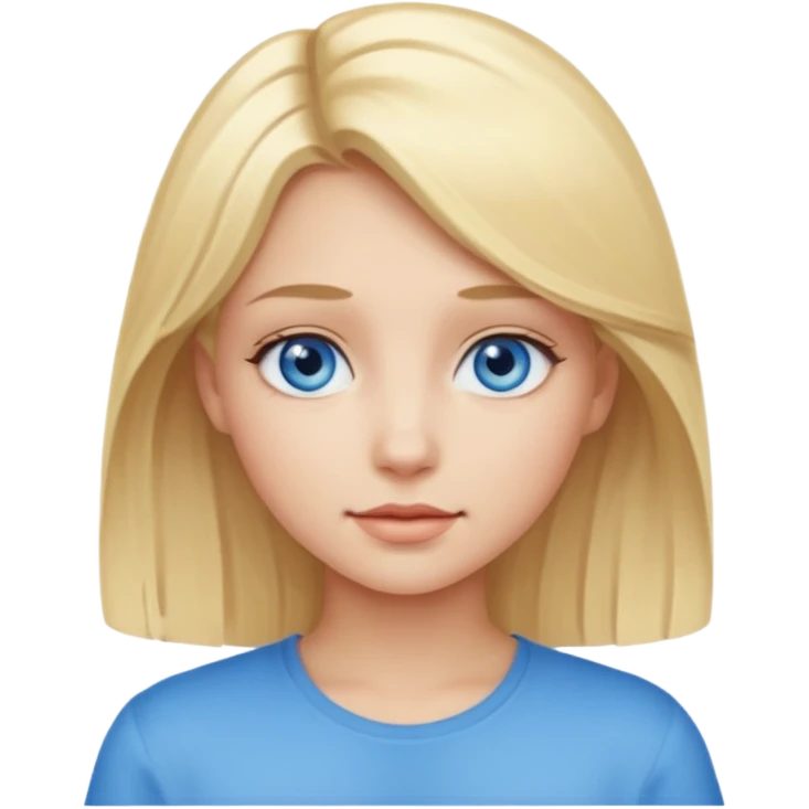 Blonde hair, blue eyes, girl emoji