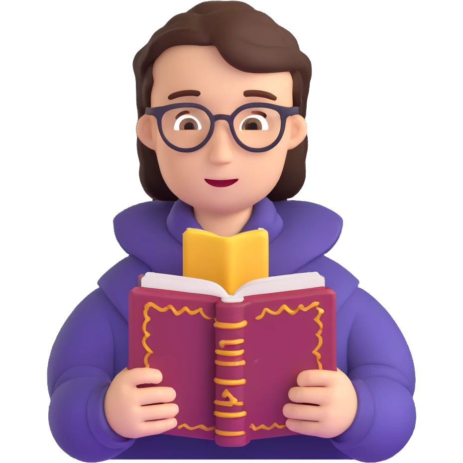 storyteller with magical book emoji
