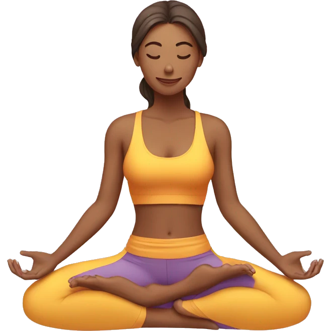 mujer pelirroja haciendo yoga emoji