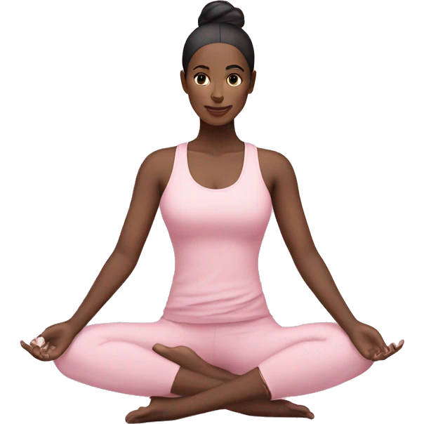 black hair yoga girl light pink clothes on emoji
