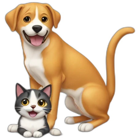 Cat eat dog emoji