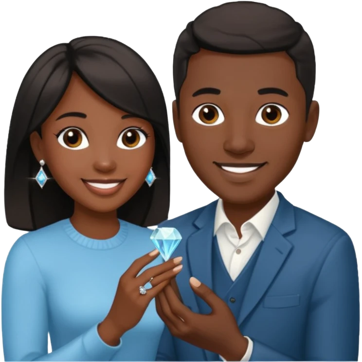 George Floyd make a proposal to a thin pale black haired girl emoji