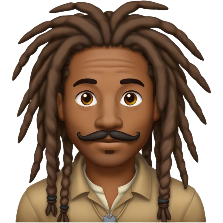 A black men with dreads and a moustache  emoji