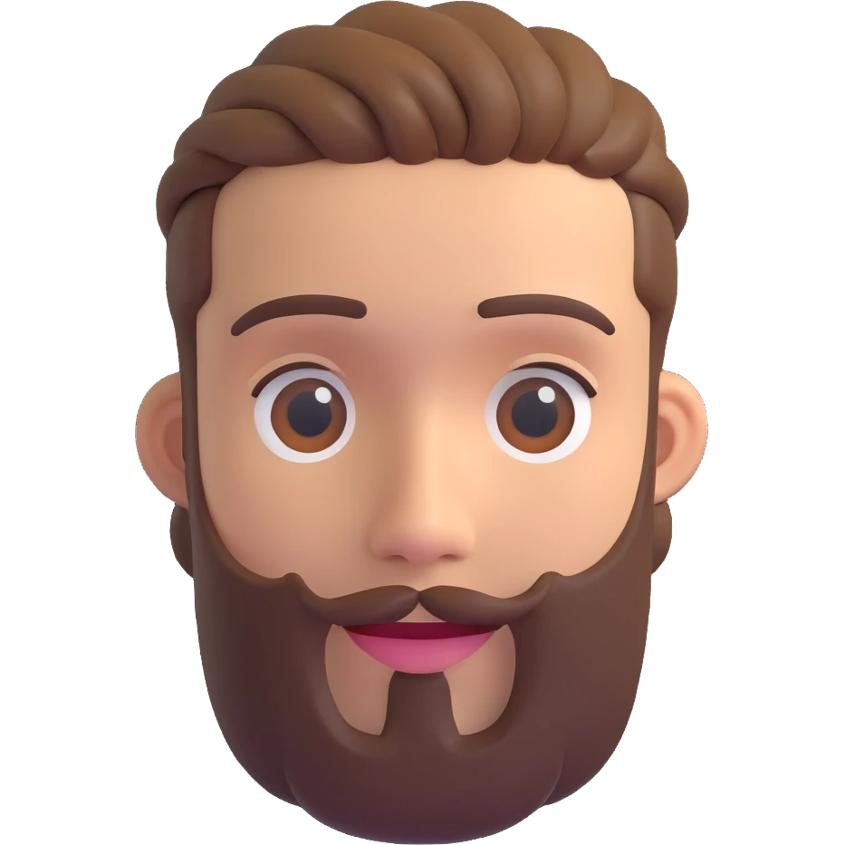 portrait of a man with short braids, trimmed beard, no glasses, 3D emoji style, inspired by the reference photo emoji