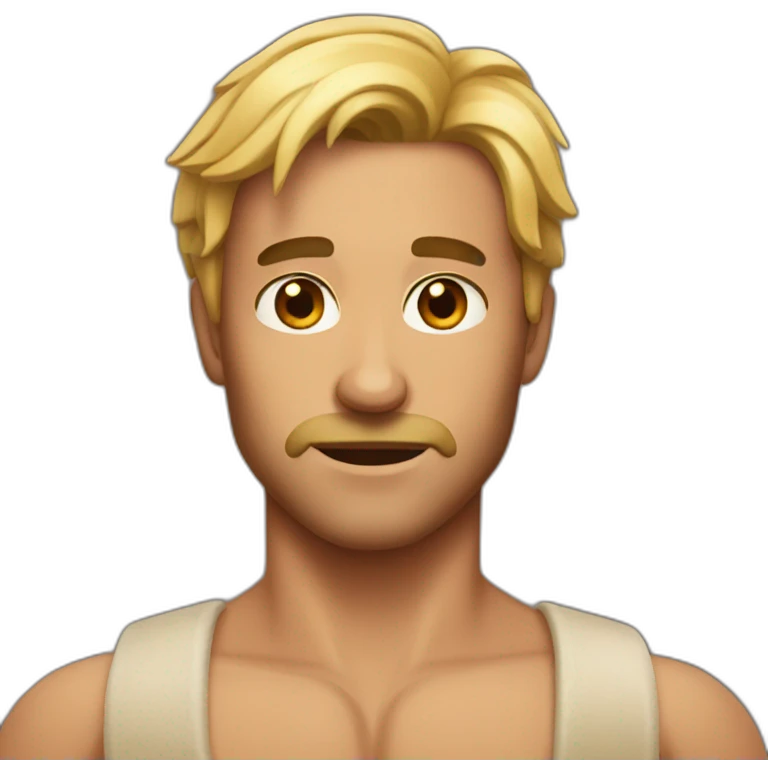 shirtless man with chest hair emoji