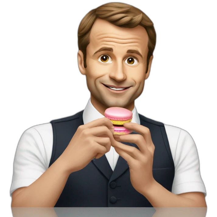 Macron eating macaron emoji