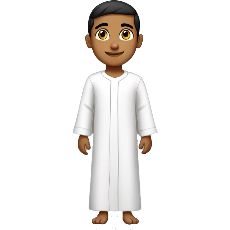 Middle Eastern Boy
Wearing a white long-sleeve thobe (robe)  emoji