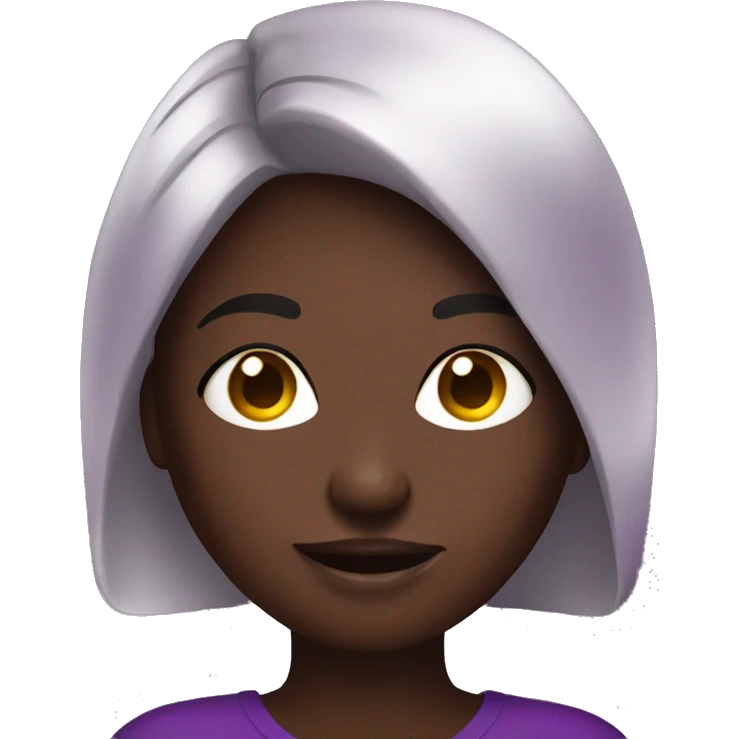 dark skin girl taking selfie with aubergine emoji