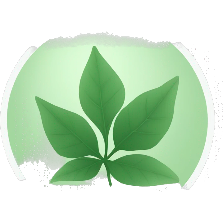 circle with pale green background and leaf in white negative space emoji