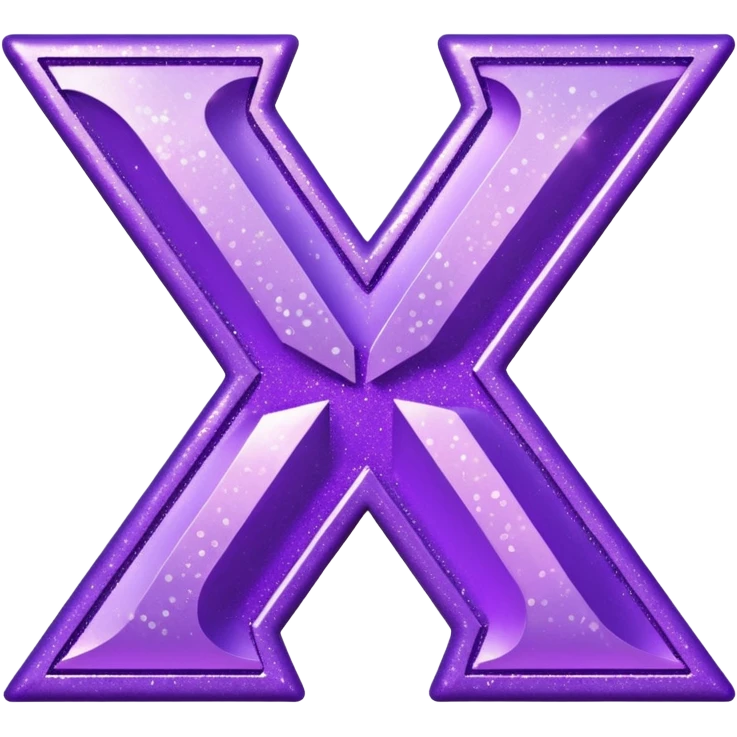 glitter purple letter X emoji