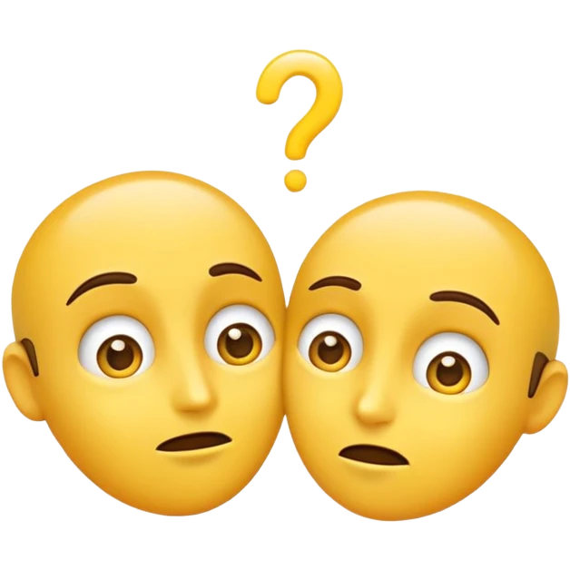 two faces, one whispering to the other, classic emoji look emoji