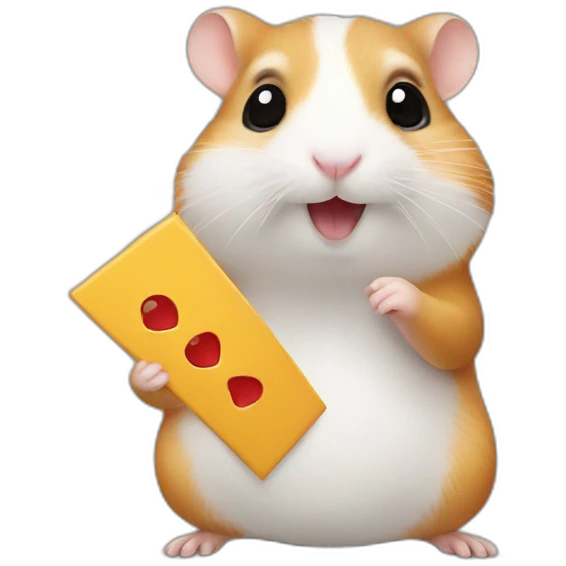 hamster holding a piece sign emoji