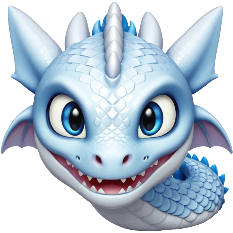 Toothless dragon light fury white blue eyes emoji