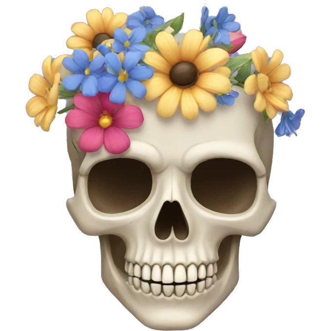 skull with flowers emoji